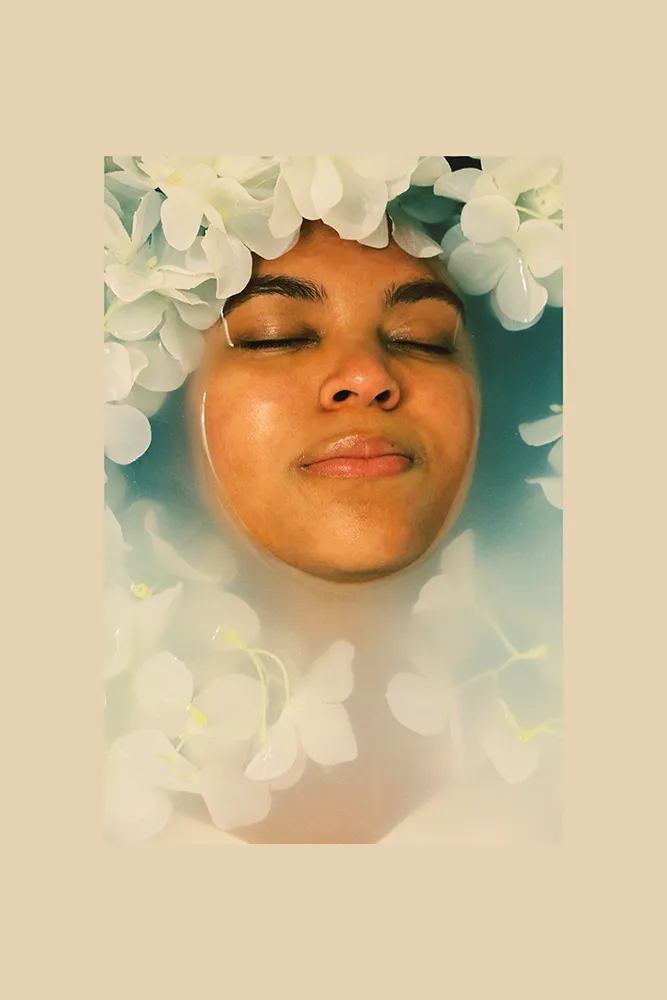 flowers floating in water
