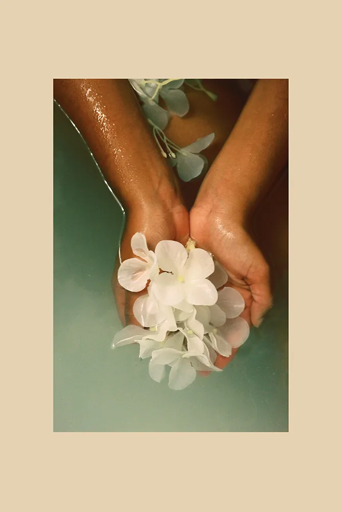 flowers floating in water