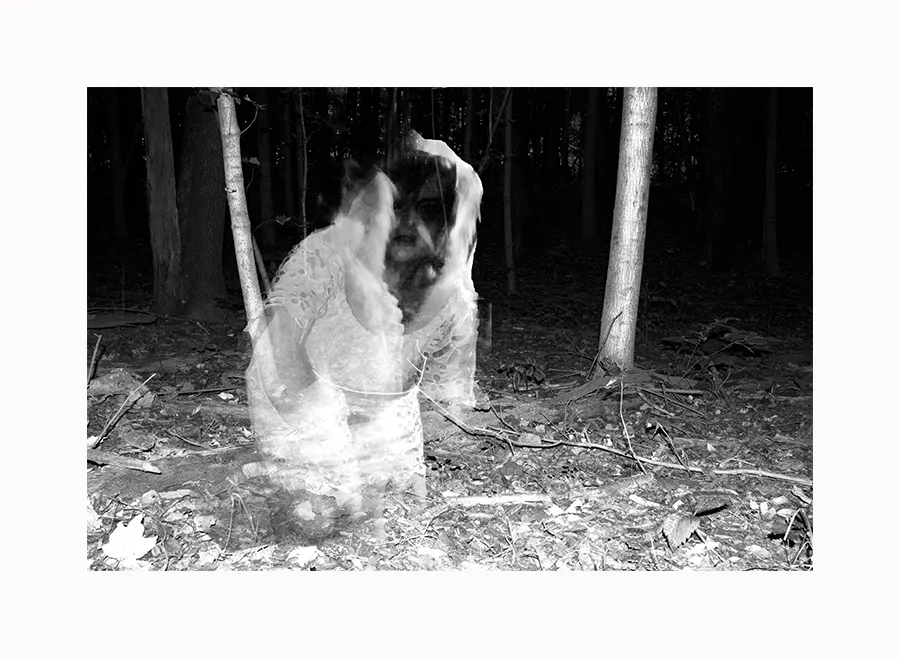 abstract black and white image of a woman 