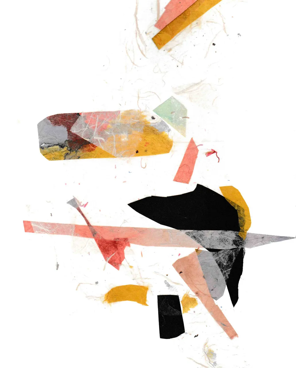 paper and acrylic ink dyed paper collage on paper