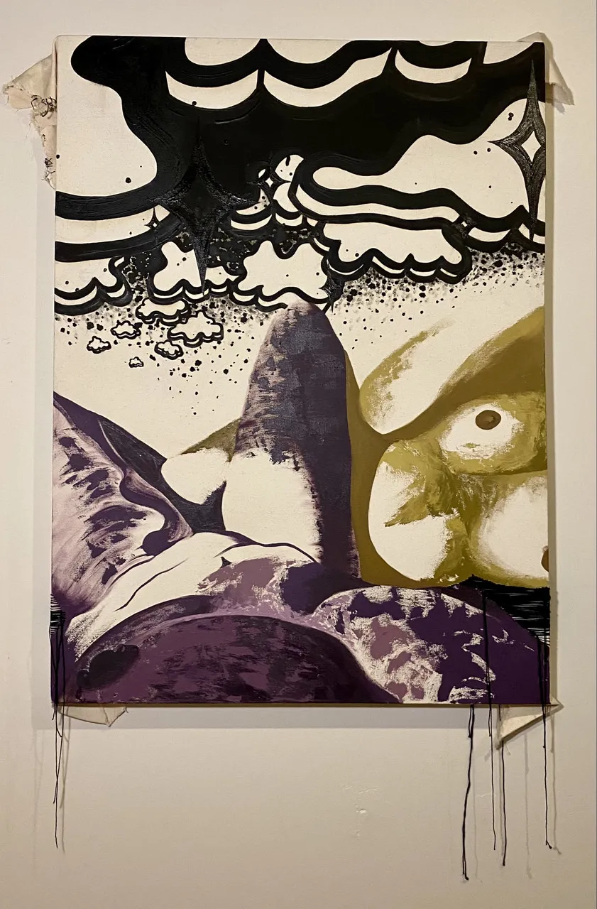 oil on canvas painting of an abstracted woman's body