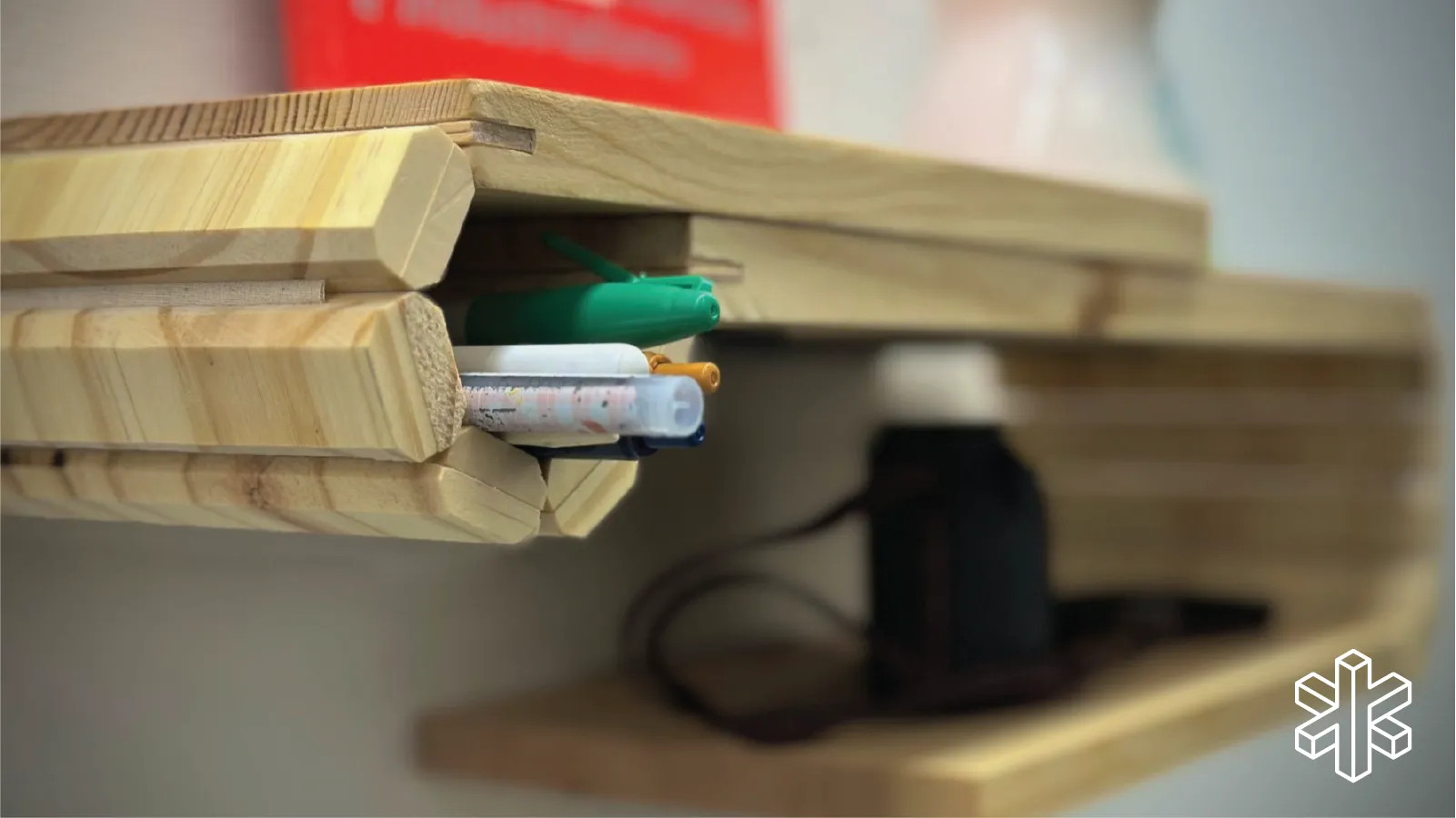 shelf with bendable cubby holes