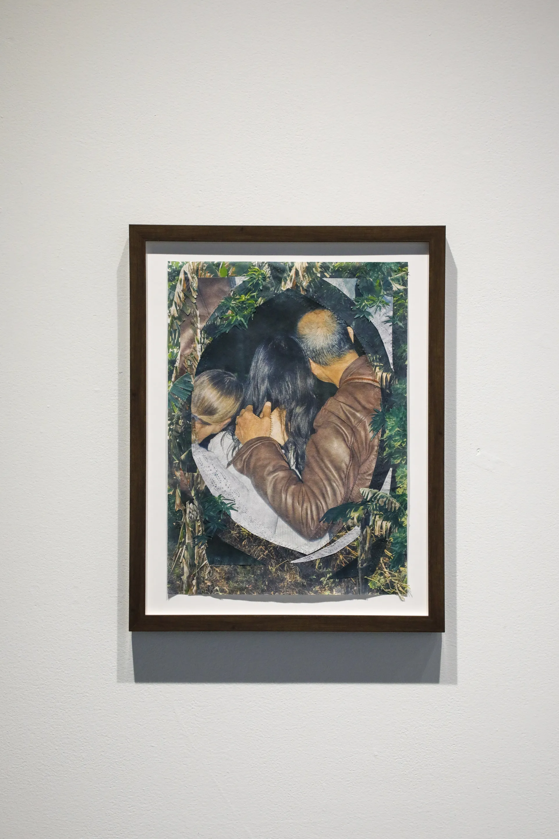 collage with a family hugging each other