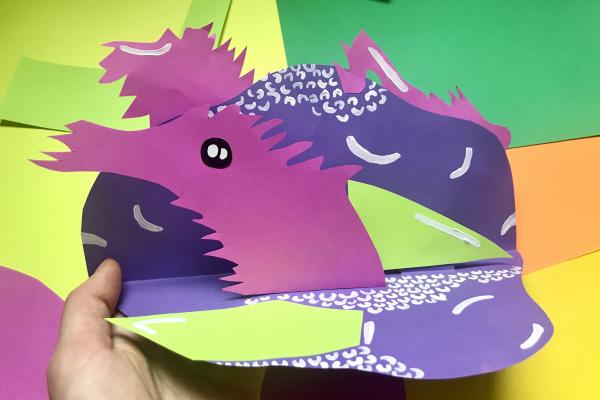 a pop up card of a sea creature made out of construction paper