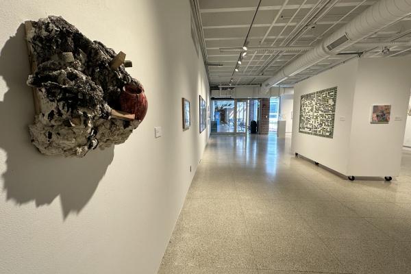 Overview of Associated Faculty & Staff Exhibition in Hopkins Hall gallery