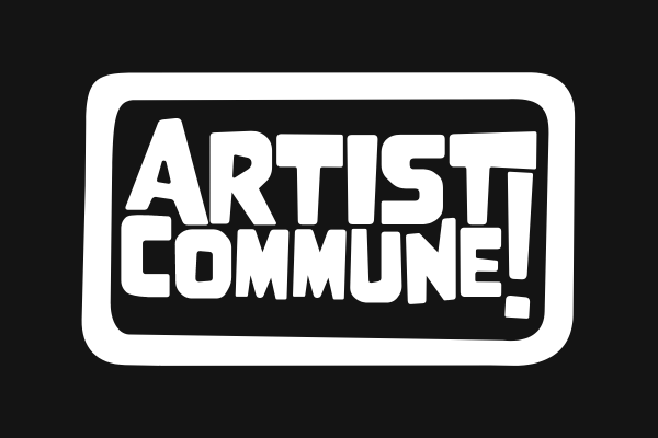 Artist Commune! logo on a black background