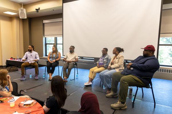 Ohio State administrators and central Ohio artists participated in a panel discussion.