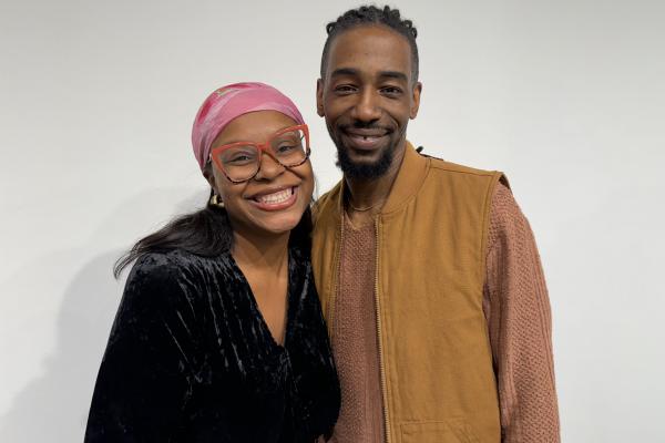 Ajanae and Arris' smiling at the camera