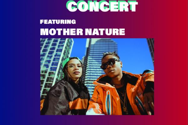 Flyer with basic information about the upcoming Mother Nature concert