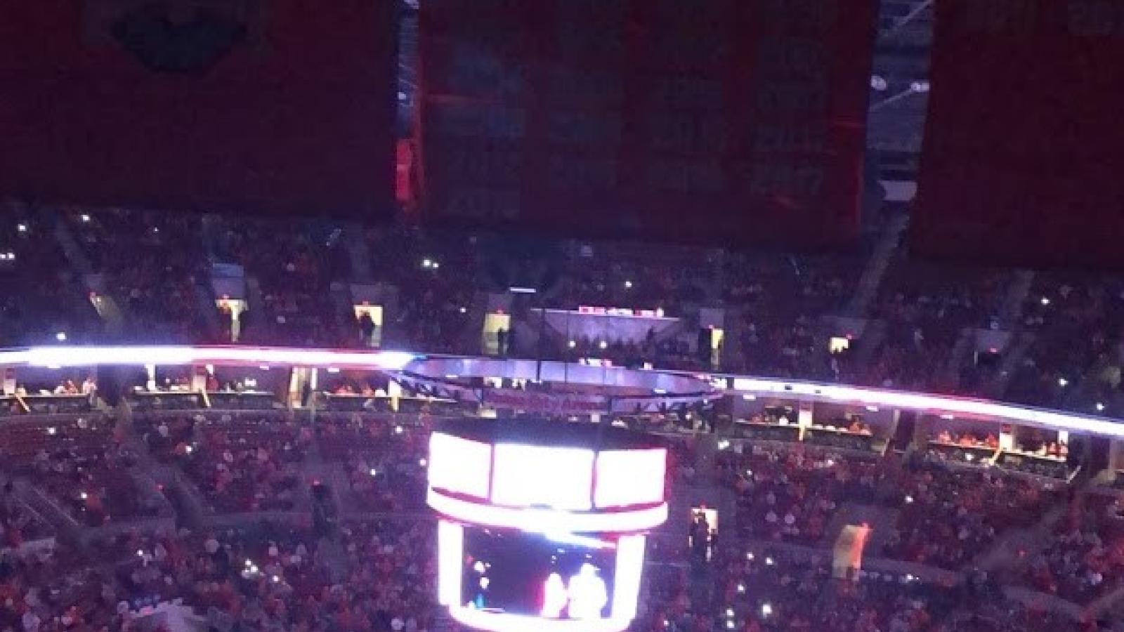 college basketball arena on gameday 