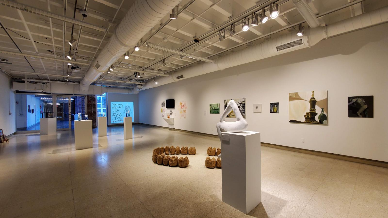 gallery view of the AU BA Senior Projects Exhibition at HHG 