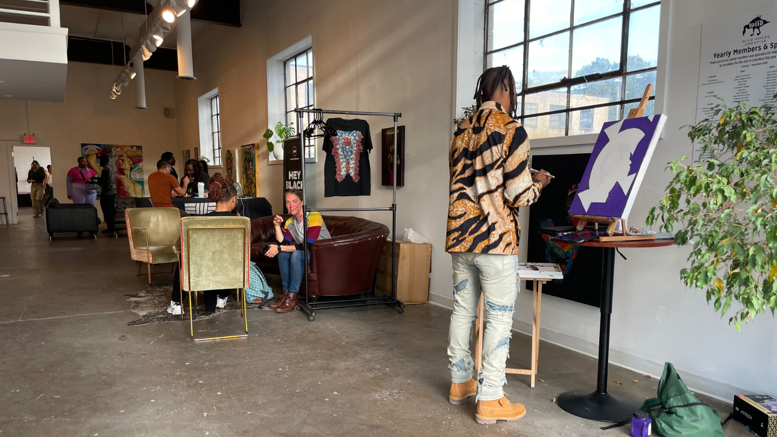 Arris' doing live painting at an event at Wild Goose Creative