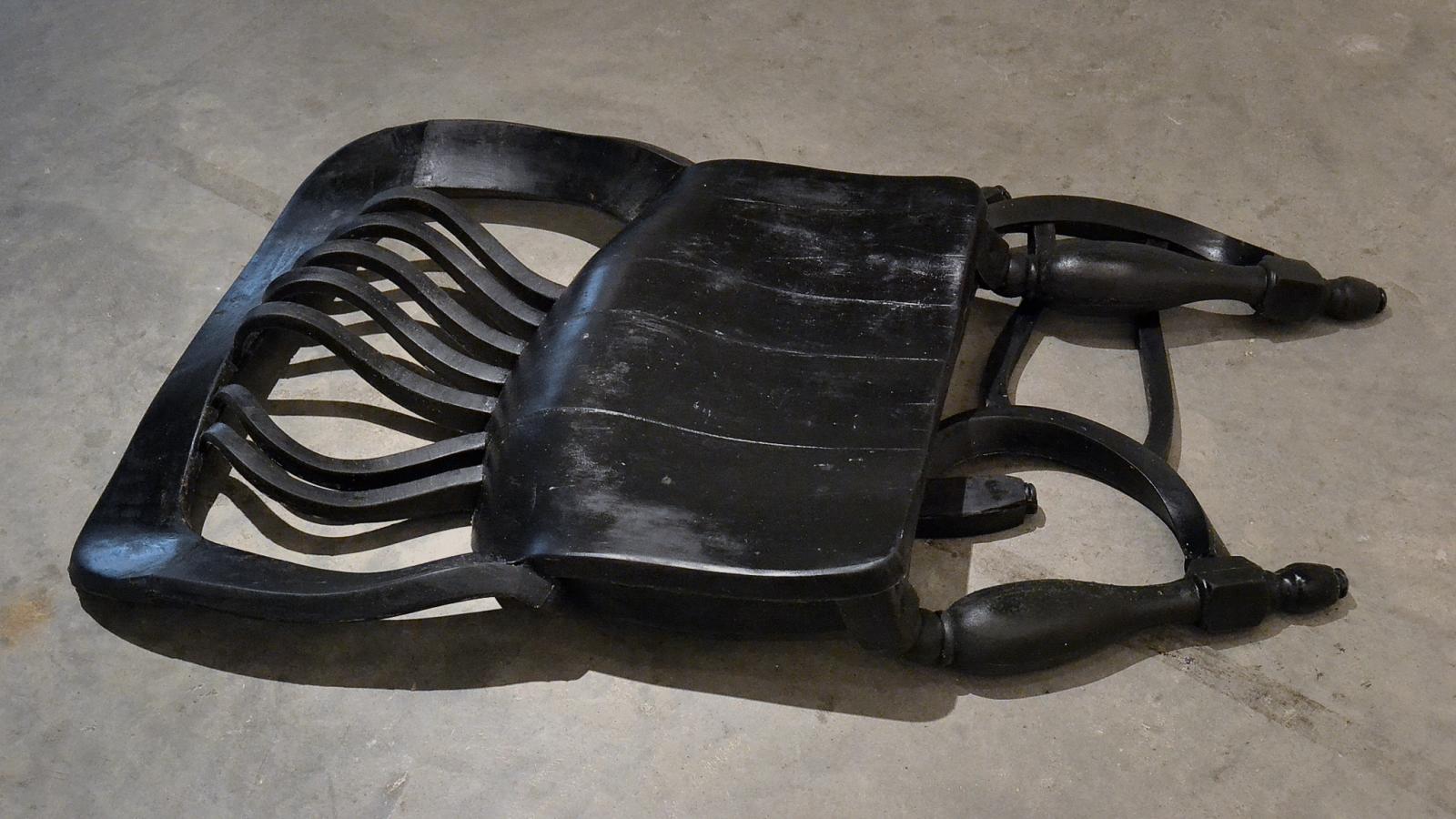 Candace Black: "Chair #1," Reoflex urethane rubber, black pigment, 2013