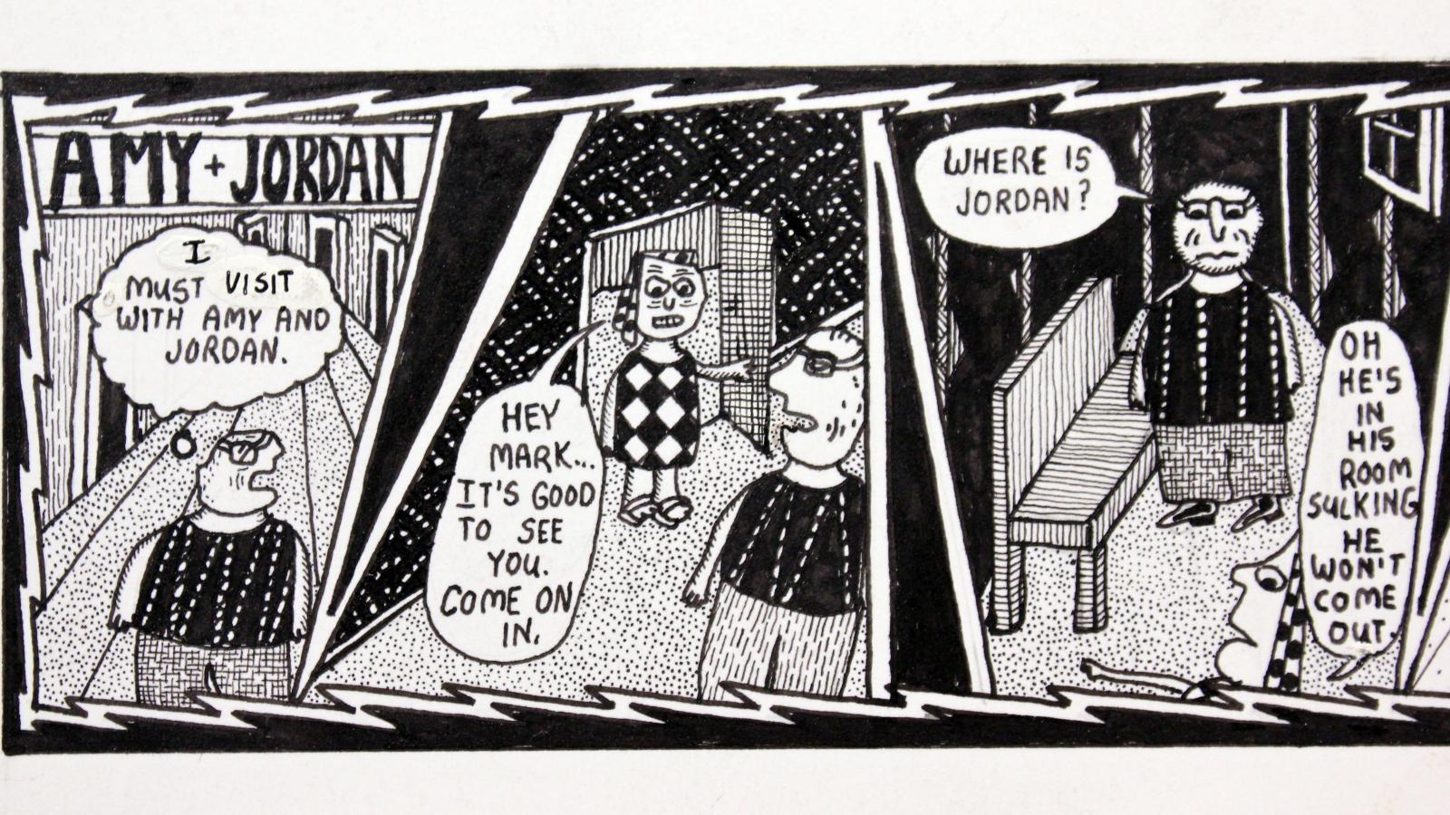 Mark Beyer: "Amy and Jordan comic strip" (detail), 1993