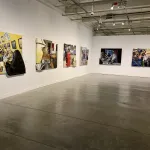 series of large mixed media paintings